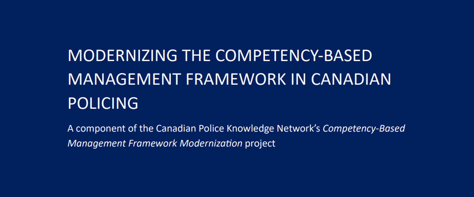 Image from cover of CPKN Competency-Based
Management Framework